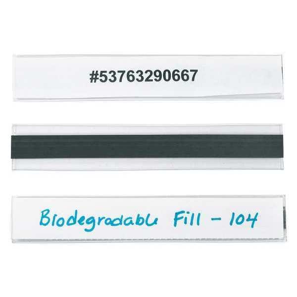 Hol-Dex Magnetic Plastic Label Holders, 1" x 6", Clear, PK12