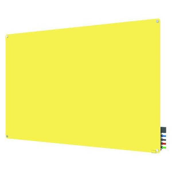 MagneticGlassBoard, 4x5 ft., Radius, Yellow, Glass, 48", 60", Yellow