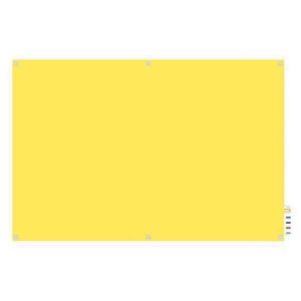 MagneticGlassBoard, 4x5 ft., Square, Yellow, Glass, 48", 60", Yellow