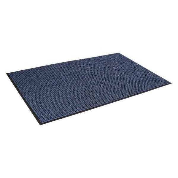 Carpeted Scraper/Wiper Mat, Carpet, Black/Blue, 6' W x 60' L