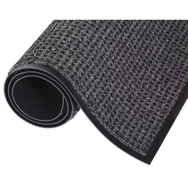 Carpeted Scraper/Wiper Mat, Carpet, Black/Gray, 2' W x 3' L