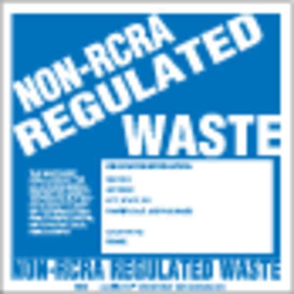 Non-RCRA Regulated Waste Label, Unruled, Pk100