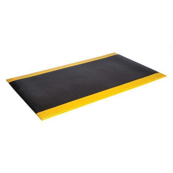 Antifatigue Mat, 12 ft. L x 3 ft. W, Black/Yellow