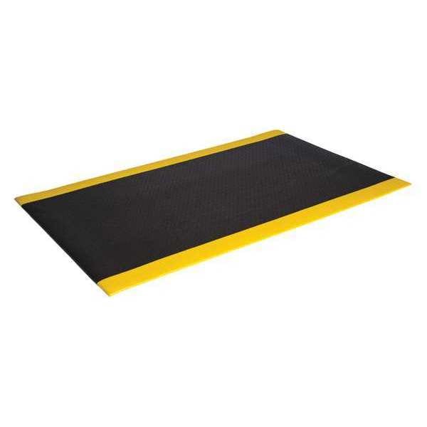 Antifatigue Mat, 12 ft. L x 3 ft. W, Black/Yellow