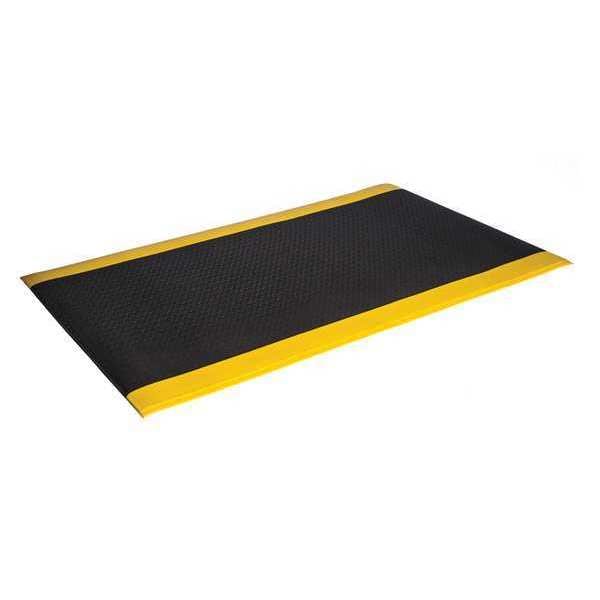 Antifatigue Mat, 12 ft. L x 3 ft. W, Black/Yellow
