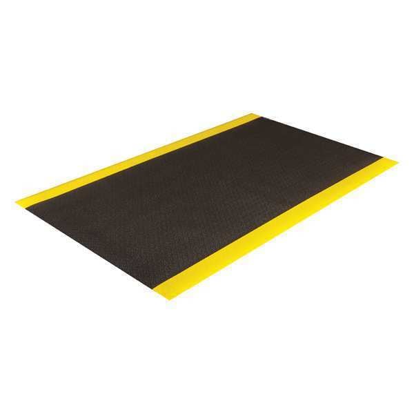Antifatigue Mat, 3 ft. L x 2 ft. W, Black/Yellow