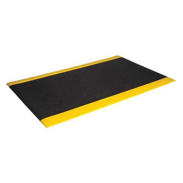 Antifatigue Mat, 60 ft. L x 2 ft. W, Black/Yellow