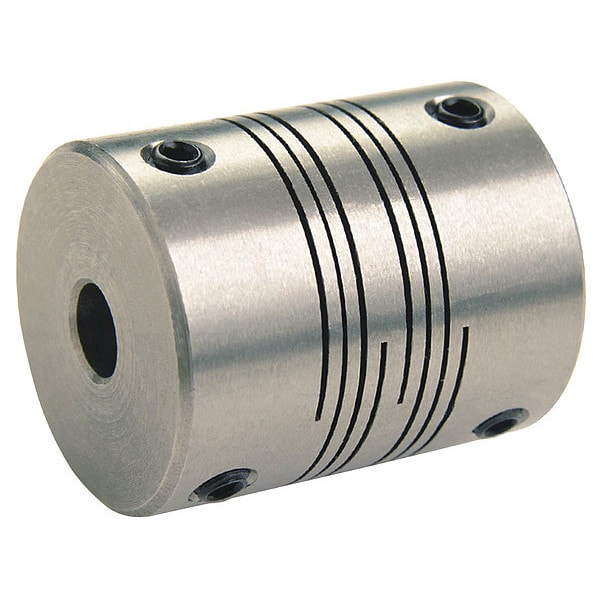 Motion Control Coupling, 4 Beam, 8mmx3/16", 303 SS, OD 0.875", L 1.063"