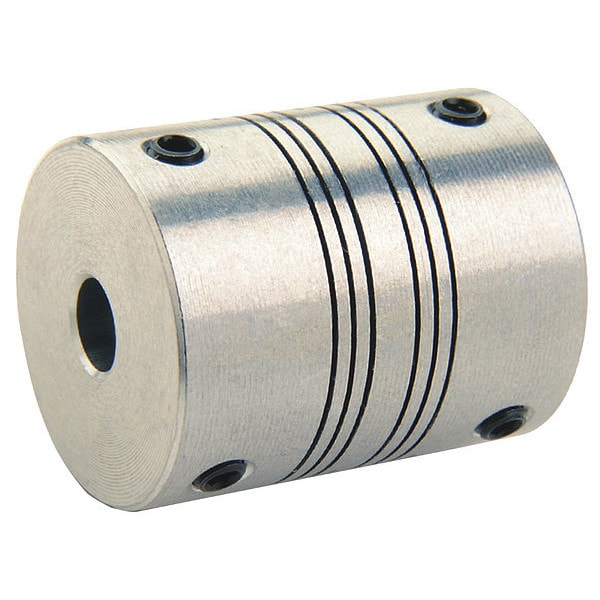Motion Control Coupling, 4 Beam, 8mmx3/16", Aluminum, OD 0.875", L 1.063"