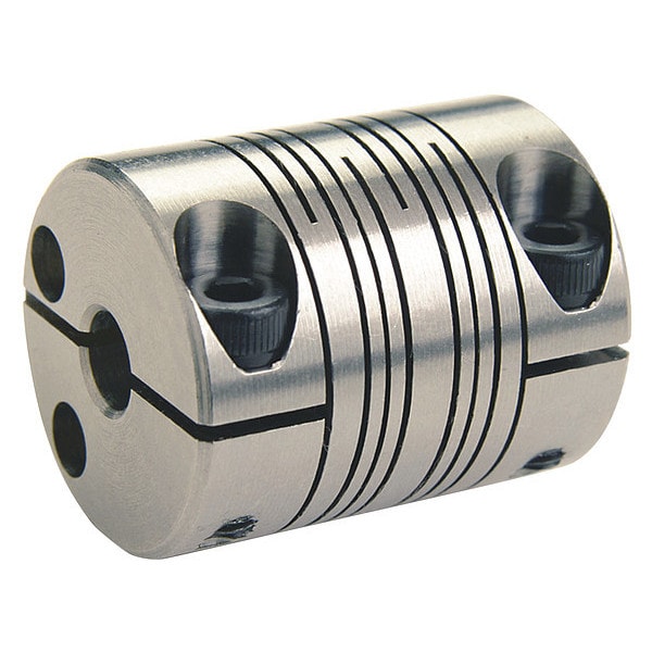 Motion Control Coupling, 4 Beam, 8mmx3/16", 303 SS, OD 0.875", L 1.063"