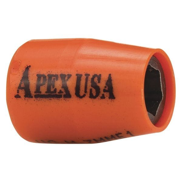 1/4 in Drive Socket with U-Guard Shallow Socket, Urethane Covered, Metric, 7mm, 7/8", Square