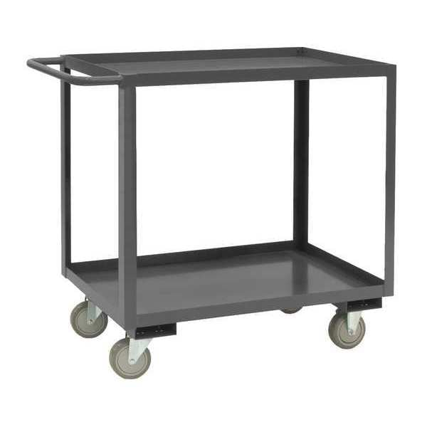 Cart, Stock, 24"x30", 14 ga. Steel, 1200 lb Load Capacity, 2 Shelves, 36-1/4" L, 24-1/4" W, 37-5/8" H
