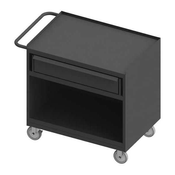 Mobile bench cabinet, steel top, work surface, 1 drawer