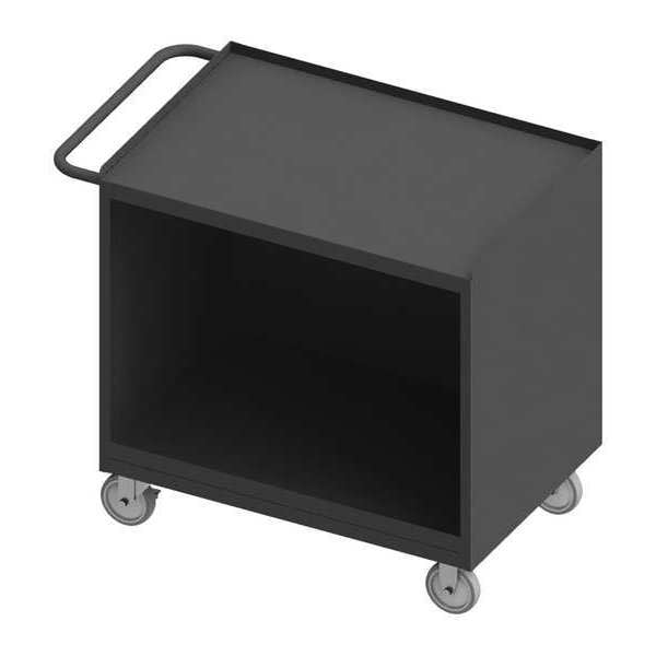 Mobile bench cabinet, work surface, no doors, open storage space