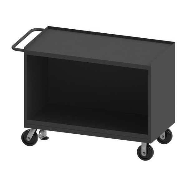 Mobile bench cabinet, steel top, work surface, no doors