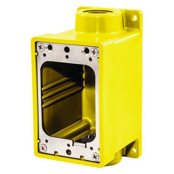 Weatherproof Electrical Box, 22 cu in, FD Box Type, 1 Gang, Thermoplastic, Rectangular Shape