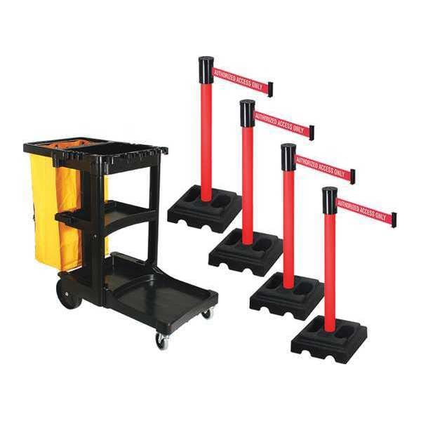 Barrier Systems, 15 ft Length, 40 in Post Height, Authorized Access Only
