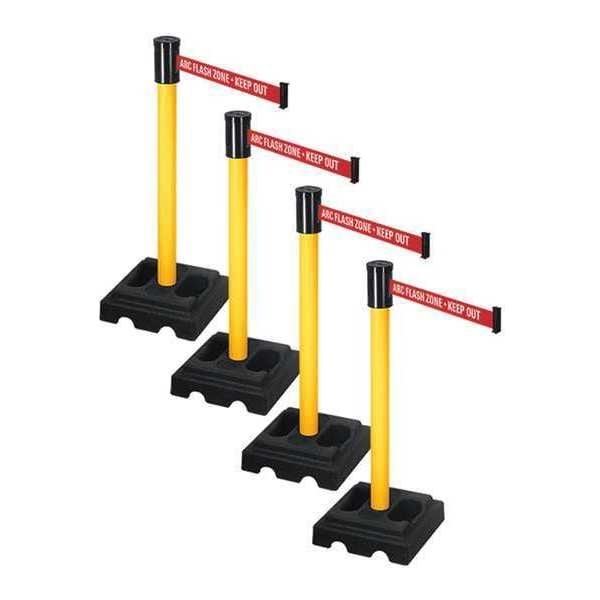 Barrier Systems, 14 ft Length, 37 in Post Height, ARC Flash Zone - Keep Out