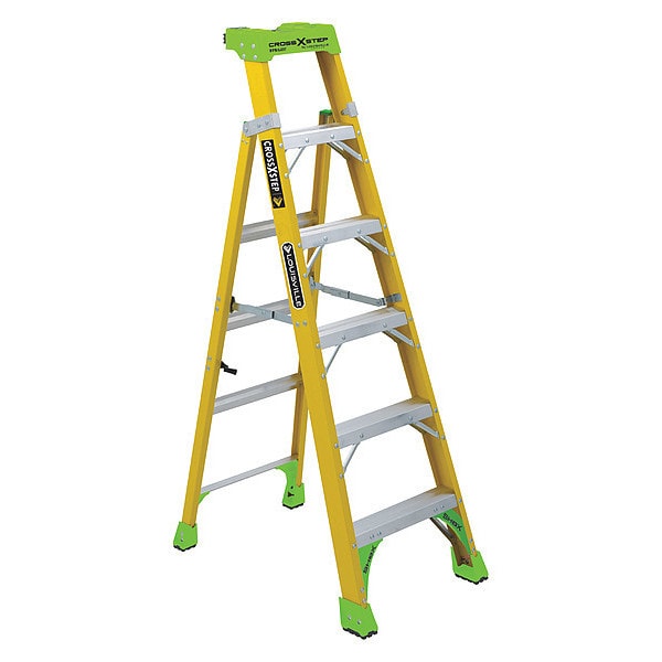 6 ft Fiberglass Stepladder, 375 lb Capacity