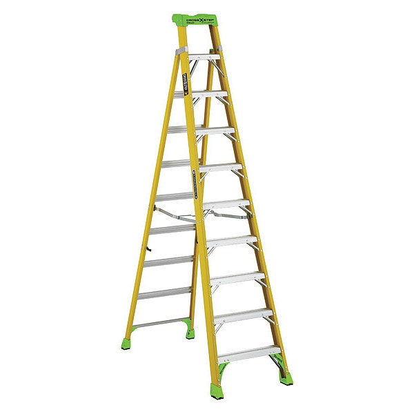 10 ft Fiberglass Stepladder, 375 lb Capacity
