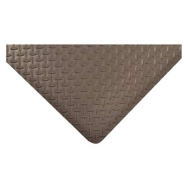 Antifatigue Mat, 8 ft. L x 3 ft. W, 1" Thickness, Vinyl, Diamond Plate, Black