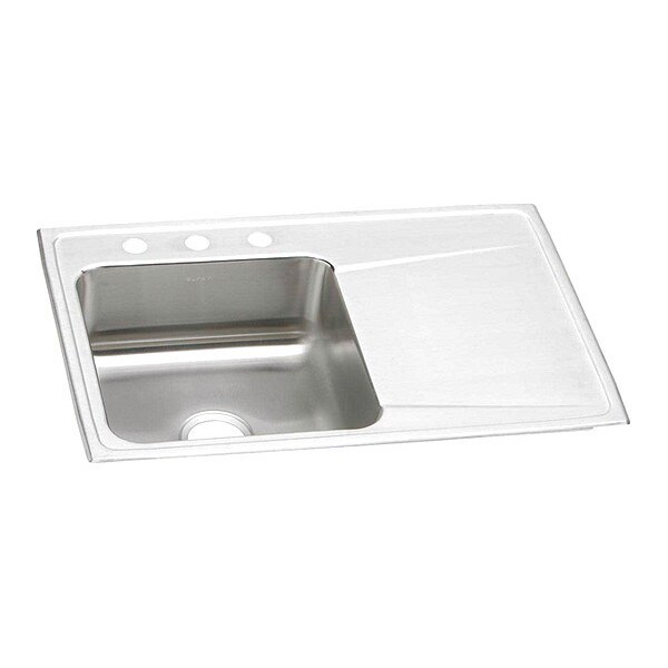 Sink, Drop-In Mount, 3 Hole, 16" x 16", Lustrous Satin