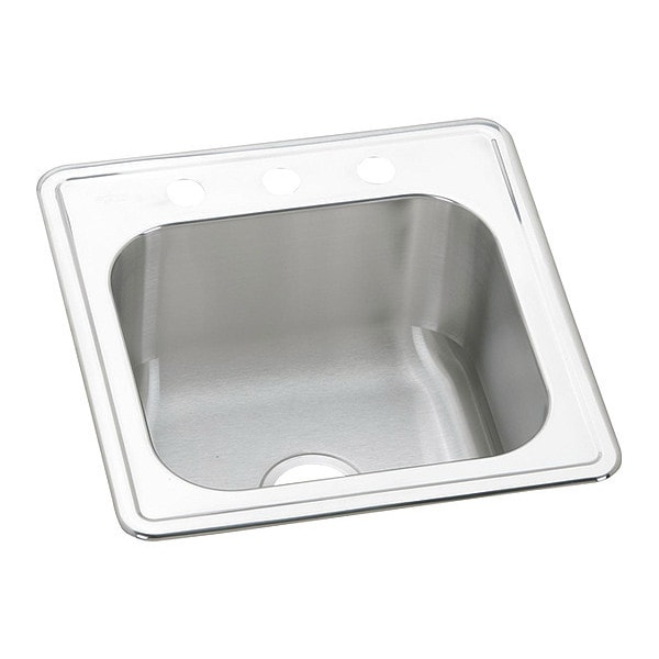 Sink, Drop-In Mount, 1 Hole, Brushed Satin