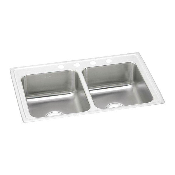 Celebrity SS, Equal 2 Bowl Top Mnt Sink, Drop-In Mount, 1 Hole, Brushed Satin