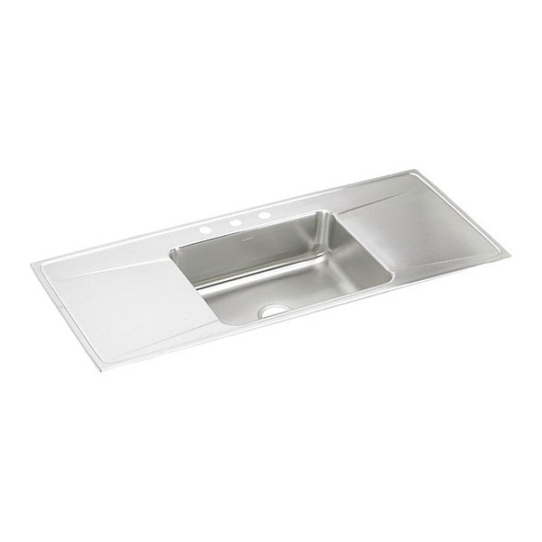 Sink, SS, 54x22x7-5/8", Top, Drain