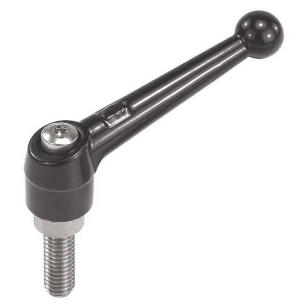 Adjustable Handle, Size: 5 5/8-11X50 Zinc, Black Satin, Comp: Stainless Steel