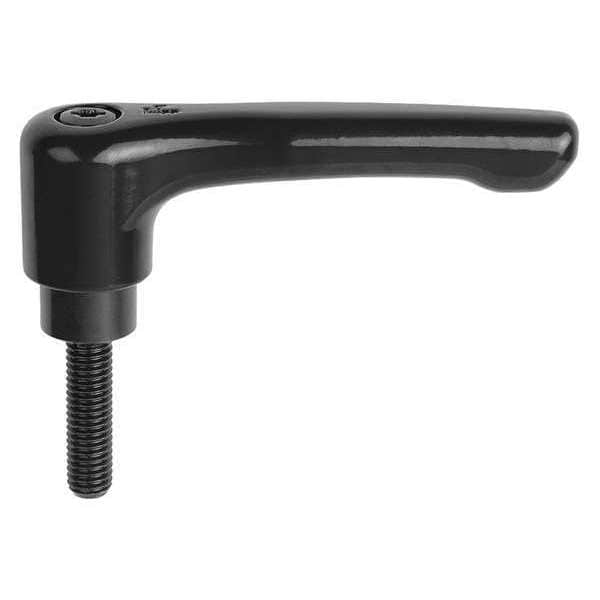 Adjustable Handle, Low Profile, Size: 3, M10X60, Zinc, Black Satin, Comp: Steel