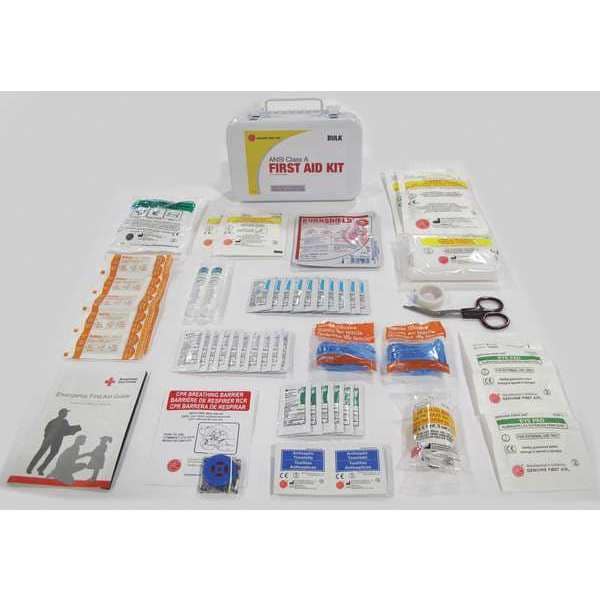 First Aid Kit and Housing, Metal 71 Components, 10 People Served