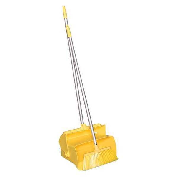 Lobby Dust Pan and Broom Set, Yellow