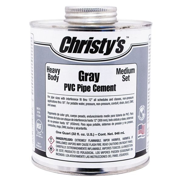 Pipe Cement, Gray, 128 oz.