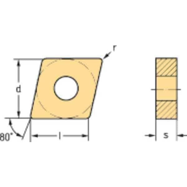 Diamond Turning Insert, Diamond, 3, CNMG, 2, Carbide