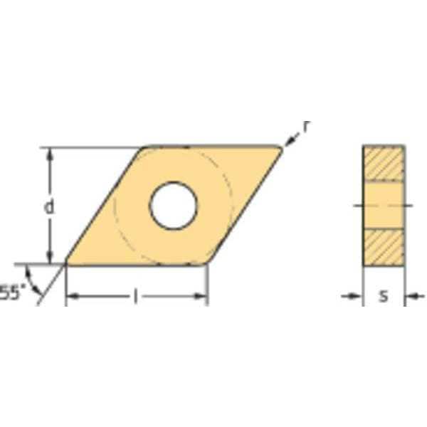 Diamond Turning Insert, Diamond, 4, DNMA, 2, Carbide