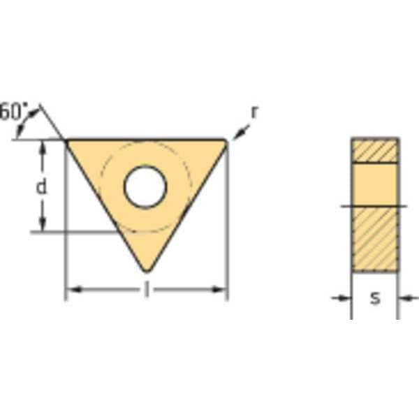 Triangle Turning Insert, Triangle, 3/8 in, TNMG, 1.2 mm, Carbide