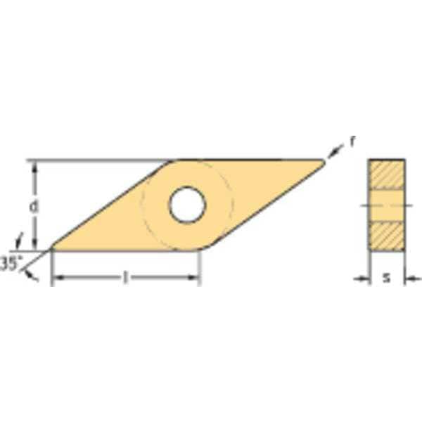 Diamond Turning Insert, Diamond, 3, VNMG, 1, Carbide