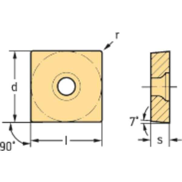 Square Turning Insert, Square, 3, SCGT, 1, Carbide