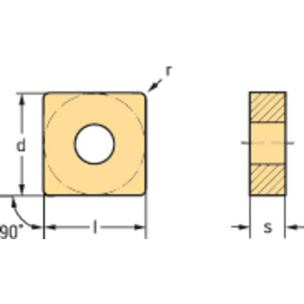 Square Turning Insert, Square, 5, SNMG, 4, Carbide