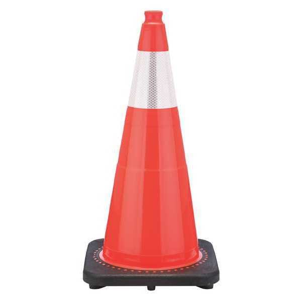 Traffic Cone, PVC, High-Intensity Prismatic, 36 in Height, 10 lb, Orange
