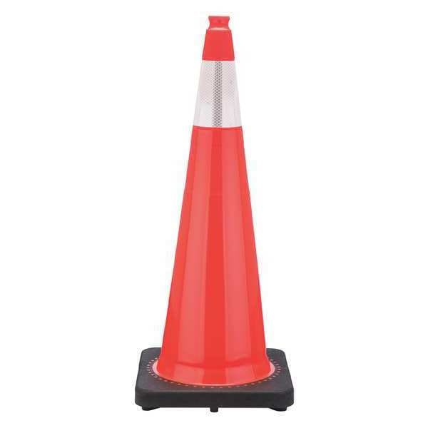 Traffic Cone, PVC, High-Intensity Prismatic, 36 in Height, 12 lb, Orange