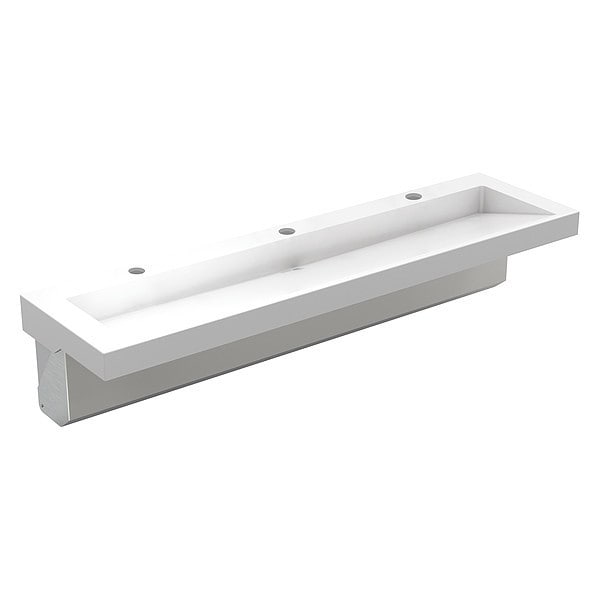 Bathroom Sink, White, Rectangular, 72"x15"
