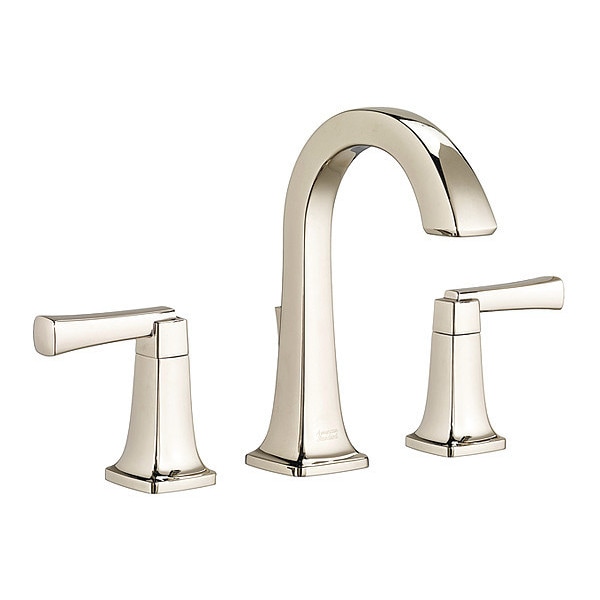 Dual Handle Bathroom Faucet, 8" Mount, Polished Nickel 3 Hole