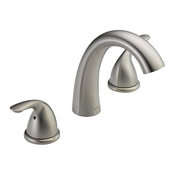Dual Handle Deck-Mount without Diverter Tub Filler Faucet, 8" - 16" Mount, Stainless