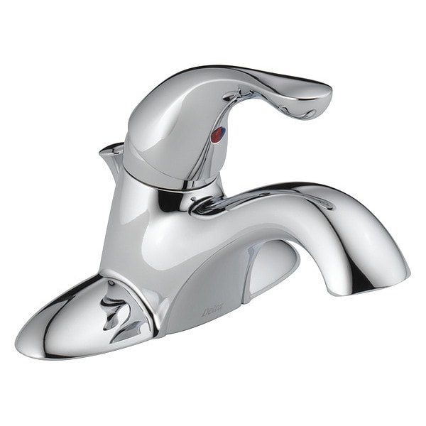 Single Handle Centerset Lavatory Faucet, 4" Mount, Chrome 3-hole 4" installation Hole