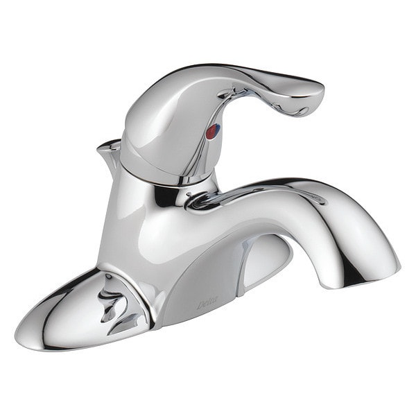 Single Handle Centerset Lavatory Faucet, 4" Mount, Chrome 2-hole 4" installation Hole