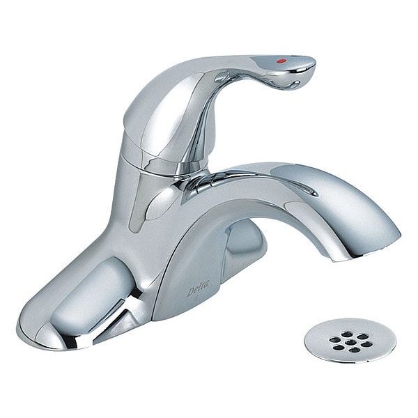 Single Handle Centerset Lavatory Faucet, Chrome 3-hole 4" installation Hole