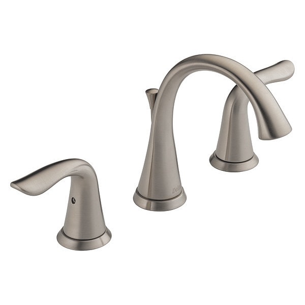 Dual Handle Widespread Lavatory Faucet, 4" to 16" Mount, Stainless 3-hole 4-16" installation Hole