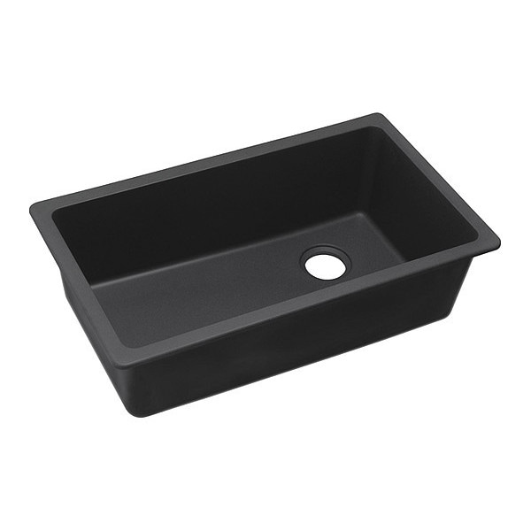 Sink, 33x18-3/4x9.5", Undr, Blk